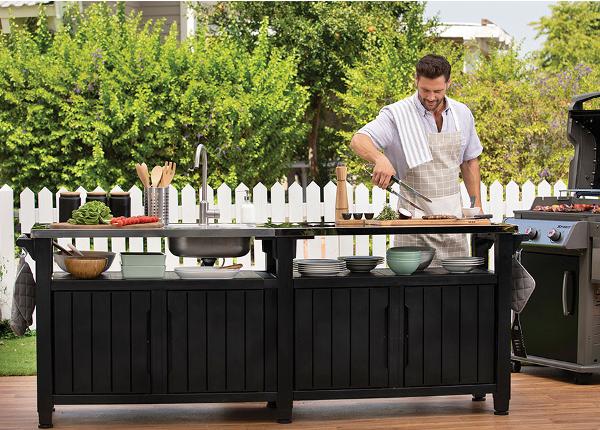 Väliköök valamuga Keter Unity Chef 51x237 cm, grafiit