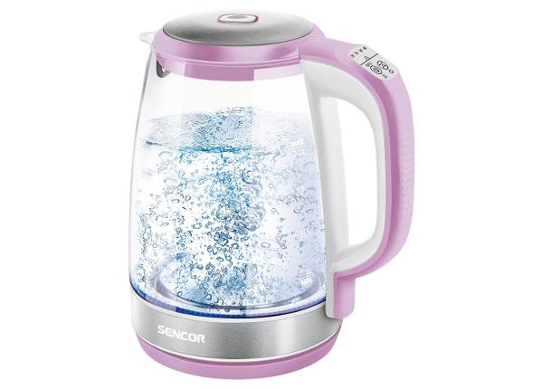 Vedenkeitin lasikuorella Sencor 2 L SWK2198RS, vaaleanpunainen