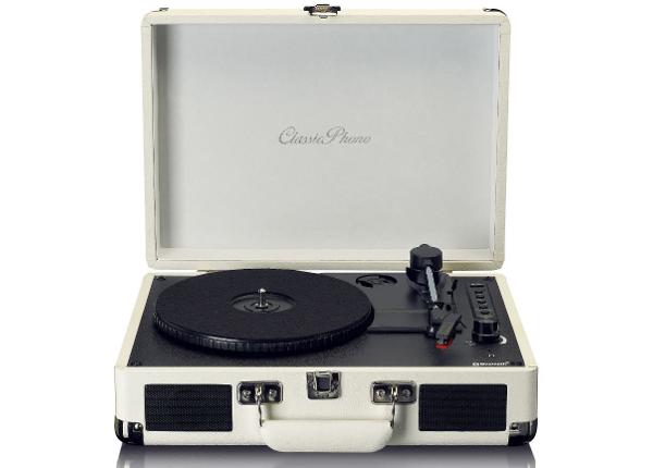 Vinüülplaadimängija kohvris Lenco TT115CR, kreem