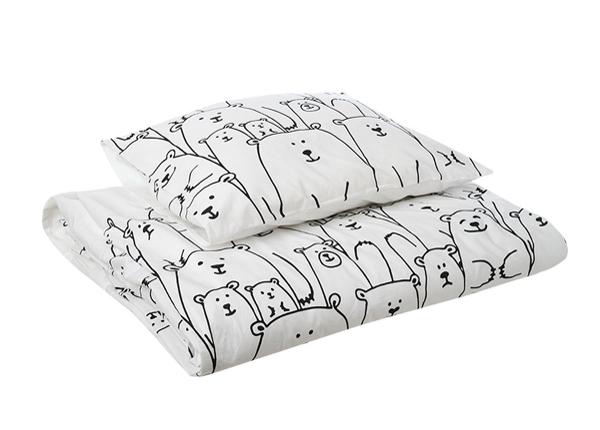 Voodipesu komplekt Karud, tekikott 150x210 cm + padjapüür 50x60 cm