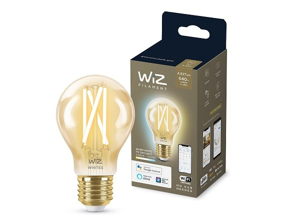Wiz Wi-Fi filament sähkölamppu kullanvärinen 50 W A60 E27 2000-5000K