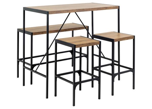 Барный стол Ribe 105х120 см + 2 барных стула + скамей