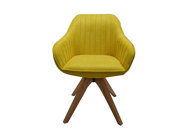 Вращаемый обеденный стул на 360°, горчично-желтый