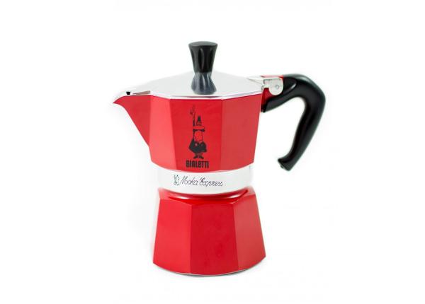 Гейзерная кофеварка Bialetti Moka Express на 6 чашек, красная