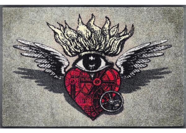 Дверной коврик Flaming Heart 50x75 см