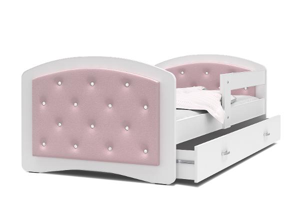 Детская кровать 90x200 cm, белый/розовый