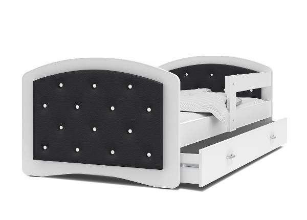 Детская кровать 90x200 cm, белый/чёрный