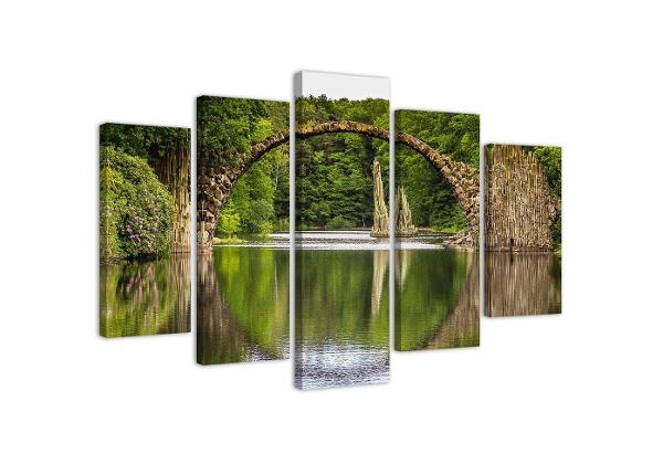 Картина из 5-частей Arch bridge over the lak 100x70 см