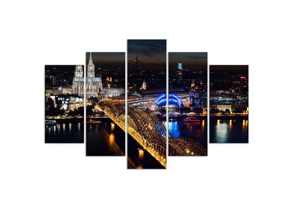 Картина из 5-частей Cologne Cathedral and bridge 100x70 см