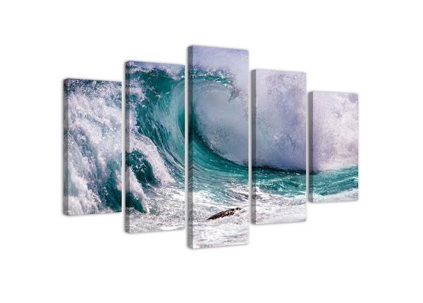 Картина из 5-частей Foaming Wave 100x70 см