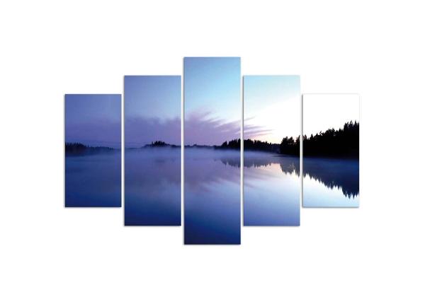 Картина из 5-частей Fog over the lake 100x70 см