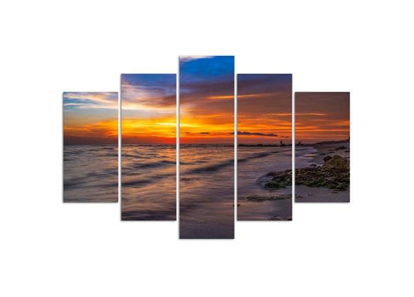 Картина из 5-частей Sunset on the Beach 100х70 см