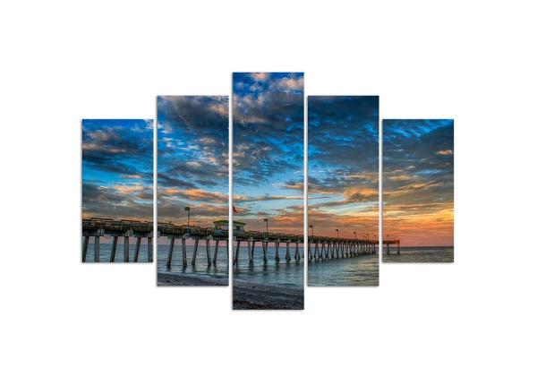Картина из 5-частей Sunset on the Pier 100x70 см
