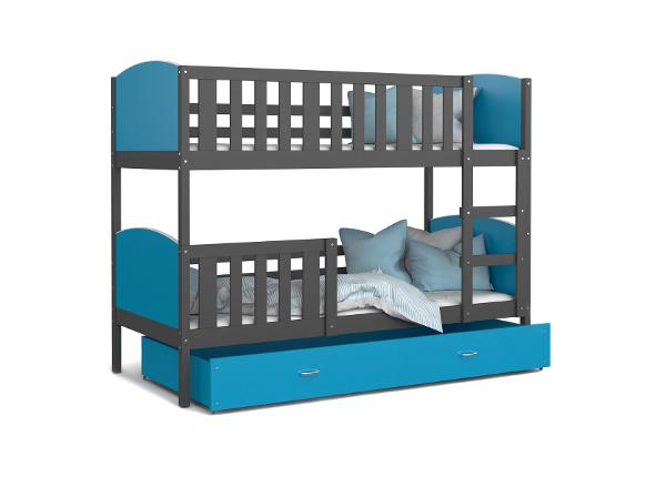 Комплект двухъярусной кровати 80x160 cm, серый/синий