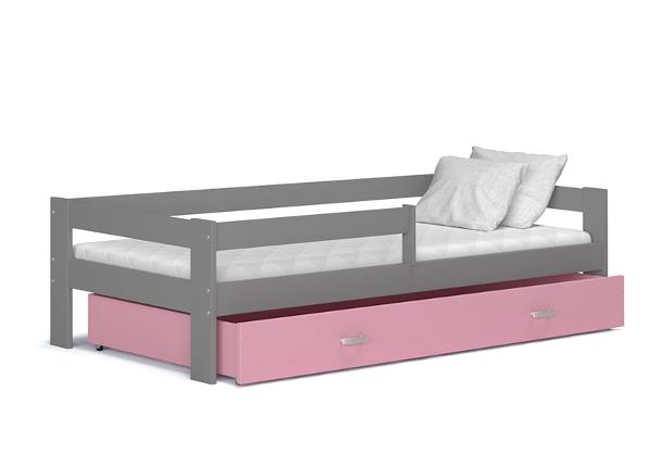 Комплект детской кровати 80x190 cm, серый/розовый