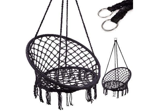 Кресло-гамак со спинкой черный 80 см