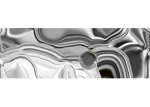 Кухонный фартук Liquid chrome silver 180х60 см