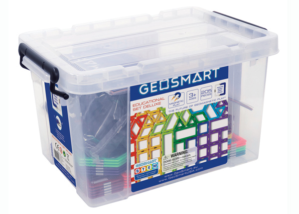 Магнитный конструктор Учебный комплект Delux GeoSmart 205 деталей