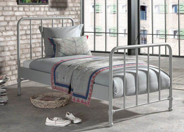 Металлическая кровать Bronxx 90x200 cm, серый