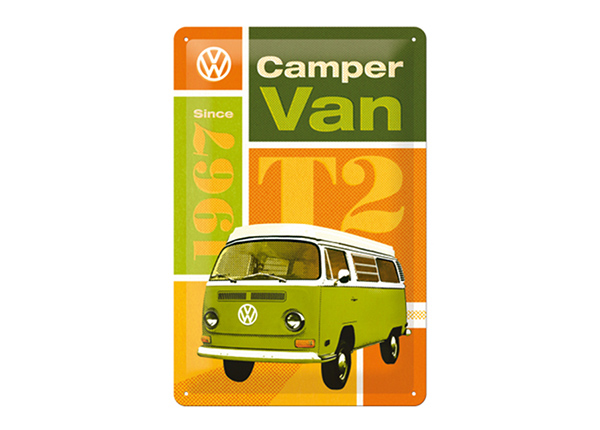 Металлический постер WV T2 Camper Van 20x30 см