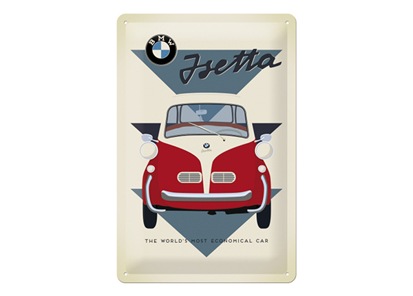 Металлический постер в ретро-стиле BMW Isetta 20x30 см