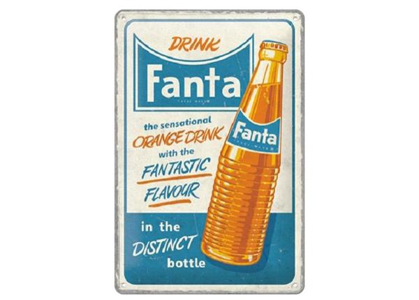 Металлический постер в ретро-стиле Fanta - Sensational Orange Drink 20x30 cm