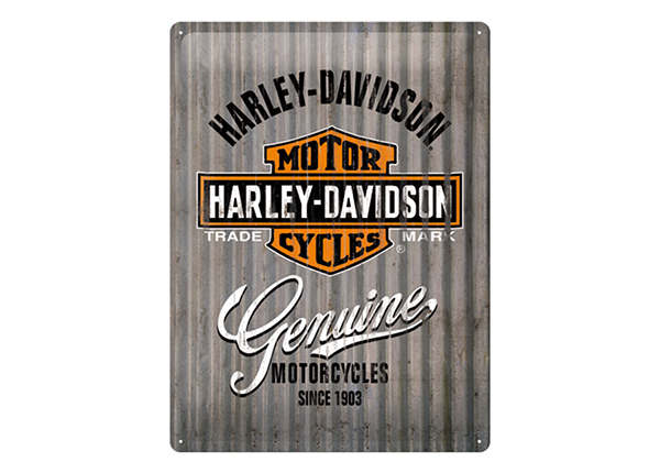 Металлический постер в ретро-стиле Harley-Davidson Genuine lI 30x40 cm