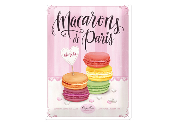 Металлический постер в ретро-стиле Macarons de Paris 30x40 см