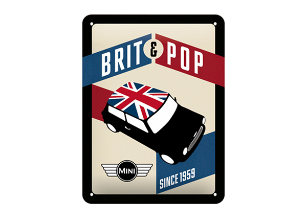 Металлический постер в ретро-стиле Mini Brit & Pop 15x20 см