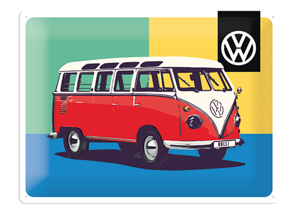 Металлический постер в ретро-стиле VW Bulli Pop Art 30x40cm