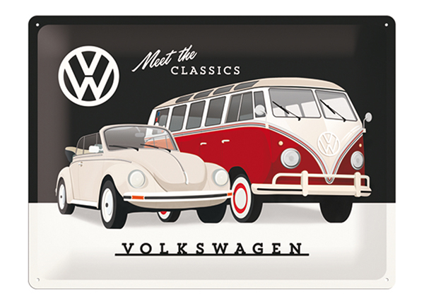 Металлический постер в ретро-стиле VW Meet the Classics 30x40 cm