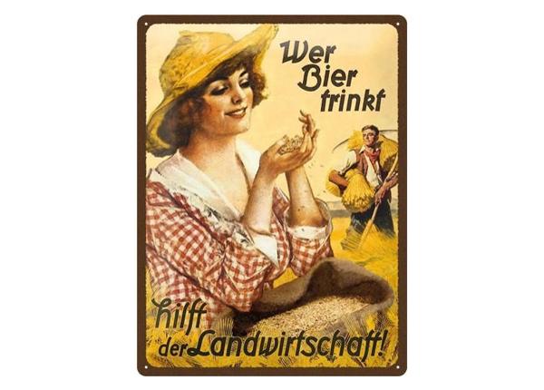 Металлический постер в ретро-стиле Wer Bier trinkt... nainen 30x40 cm