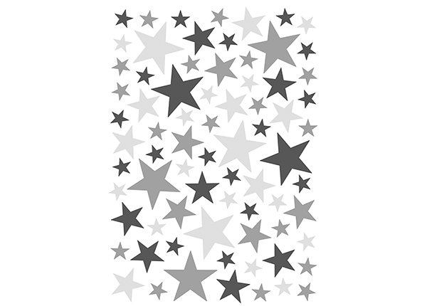 Настенные наклейки Звезды, 74 шт, серые