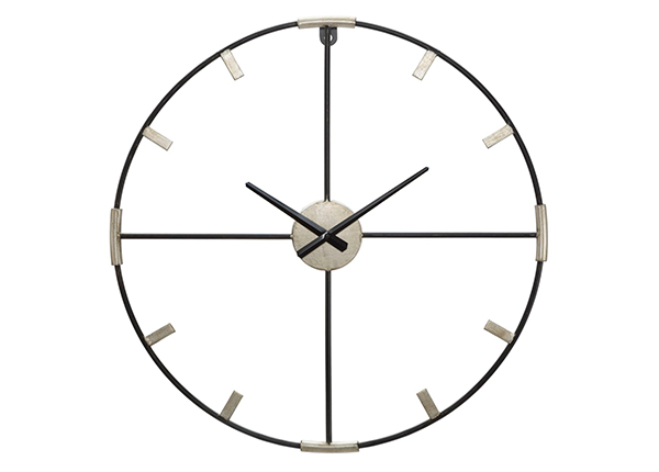 Настенные часы Stiky Ø60 см, черный/серебристый