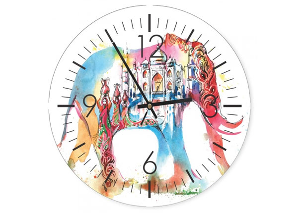 Настенные часы с изображением Colorful elephant
