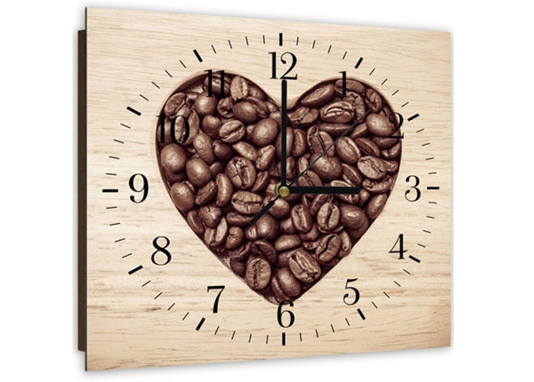 Настенные часы с изображением Heart from coffee beans