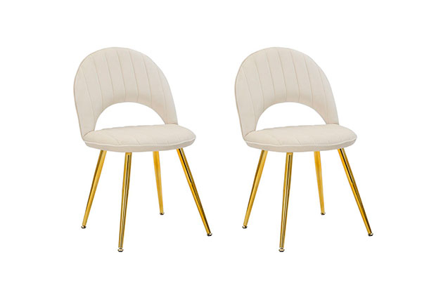 Обеденные стулья Glam (2 шт), кремовый/золотистый