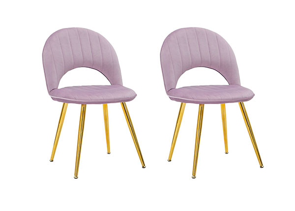 Обеденные стулья Glam (2 шт), розовый/золотистый