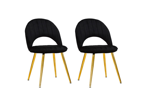 Обеденные стулья Glam (2 шт), чёрный/золотистый