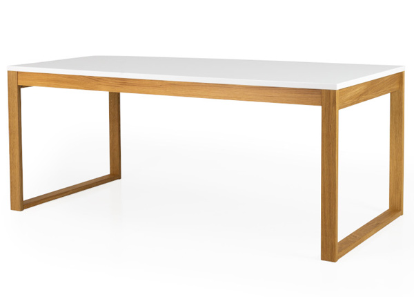 Обеденный стол Birka 180x90 cm, белый/дуб