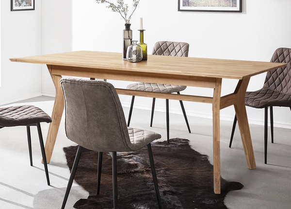 Обеденный стол из массива дуба Helsinki 170x90 cm, белое масло