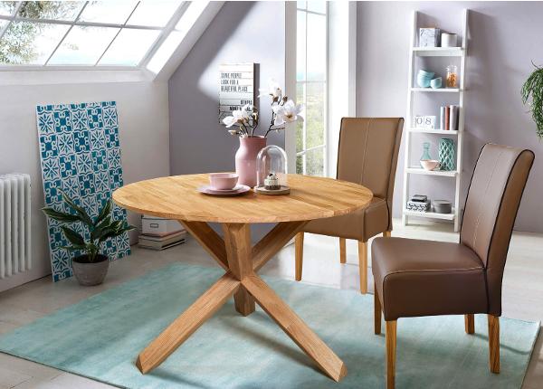 Обеденный стол из массива дуба Kreutz Ø 120 cm