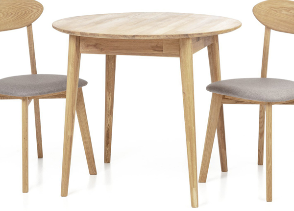 Обеденный стол из массива дуба Scan Ø 85 cm, белое масло