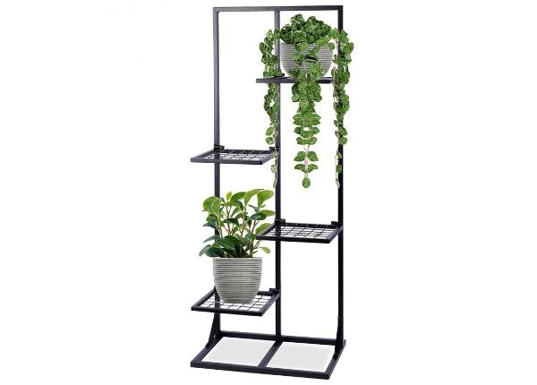 Подставка для цветов, 4 уровня, черная