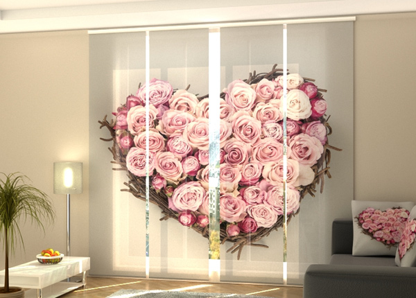 Полузатемняющая панельная штора Heart of Love 240x240 см