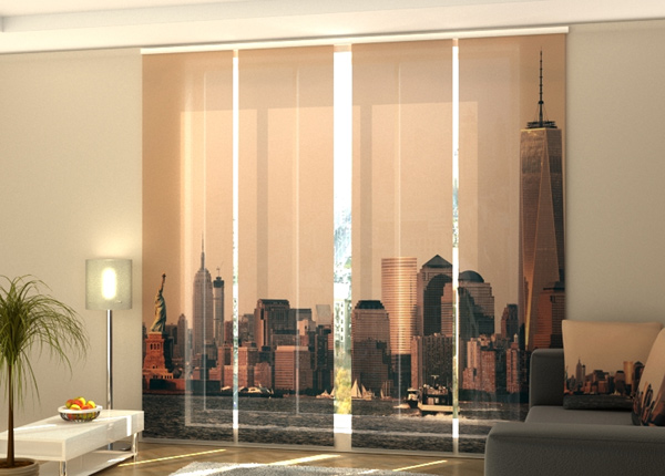 Полузатемняющая панельная штора Manhattan skyline 240x240 см