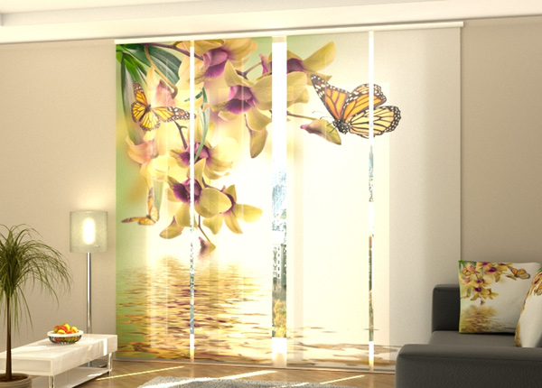 Полузатемняющая панельная штора Tropical Flowers 240x240 см