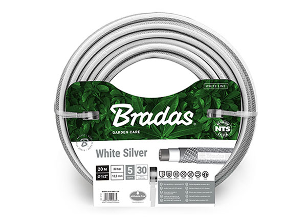 Порный шланг для полива Bradas NTS White Silver 1/2"