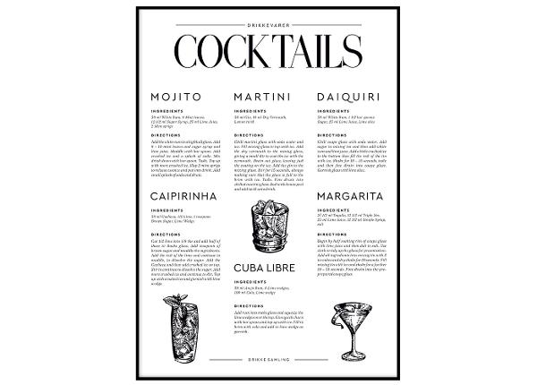 Постер Cocktails 21x30 см