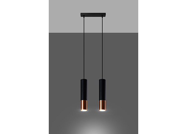 Потолочный светильник Loopez 2, чёрный/медь